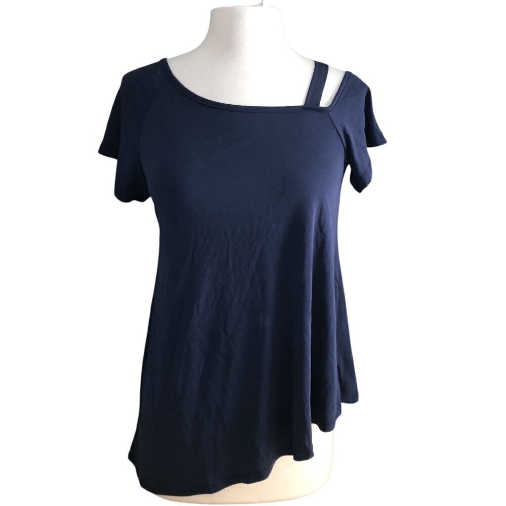 Acemi Asymmetrical Top Women's size S Navy Blue Off the Shoulder NWTs